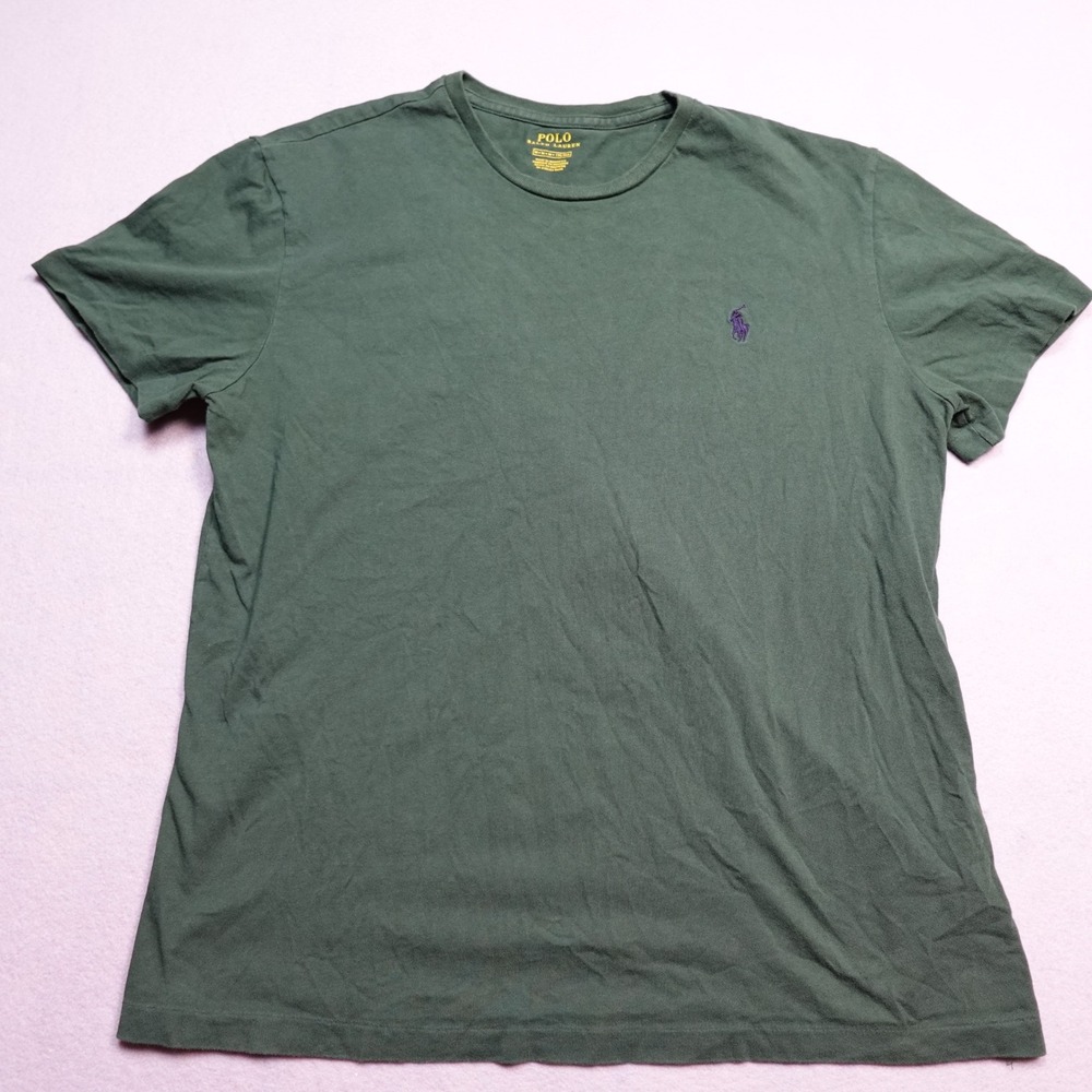 Polo Ralph Lauren T-Shirt Men Medium Green Short Sleeve Pony Logo Tee
